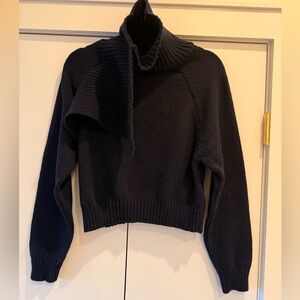 Zara Navy knit sweater with scarf